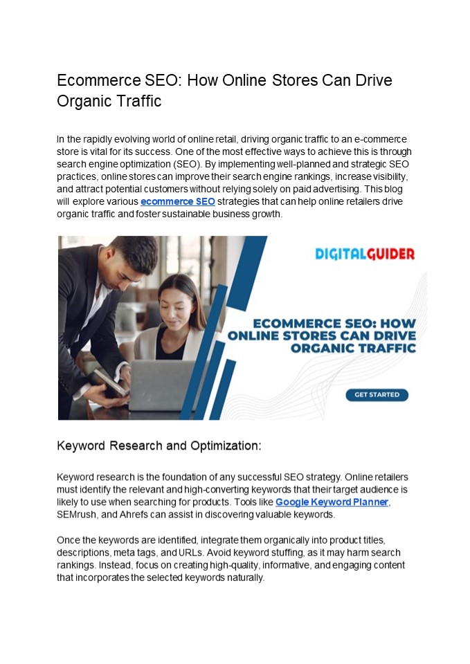Ecommerce SEO: How Online Stores Can Drive Organic Traffic