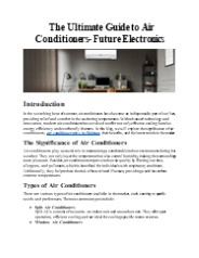 The Ultimate Guide to Air Conditioners- Future Electronics