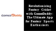Online Fantasy Sports App - GamezDaddy