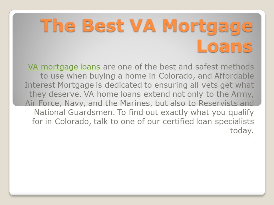 The Best VA Mortgage Loans