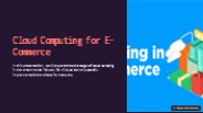 Cloud Computing for E-Commerce