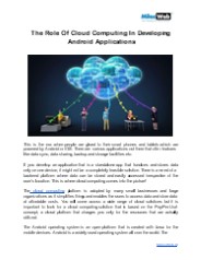 The Role Of Cloud Computing In Developing Android Applications