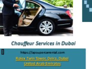 Dubai Chauffeur Services | Chauffeur Services in Dubai