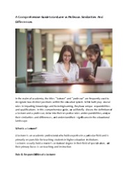 Assistant Professor Jobs- A Comprehensive Guide