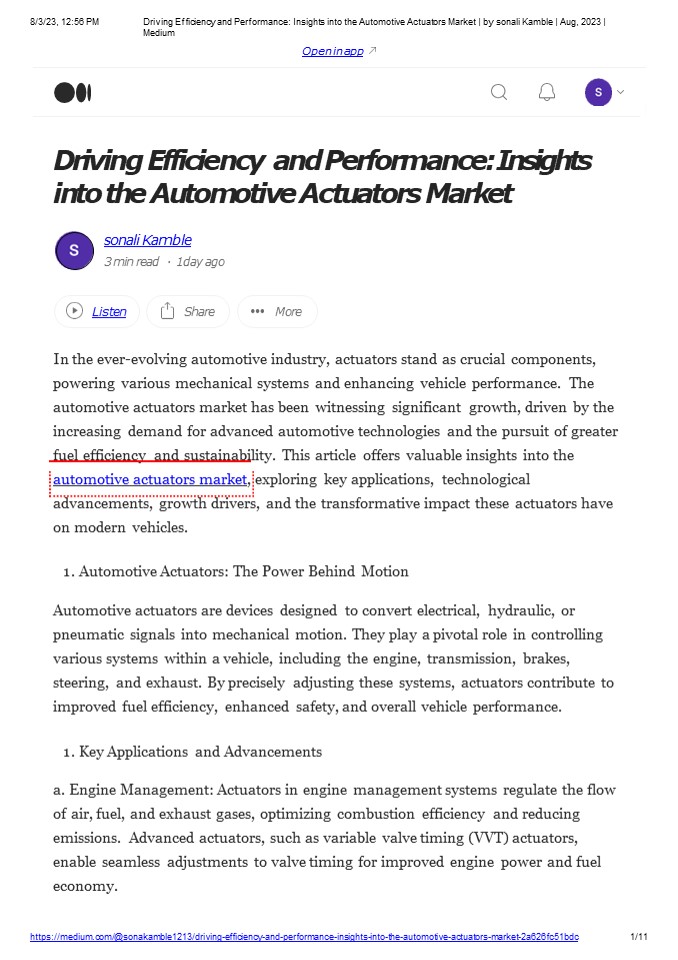Automotive Actuators Market