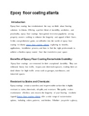 Epoxy floor coating atlanta