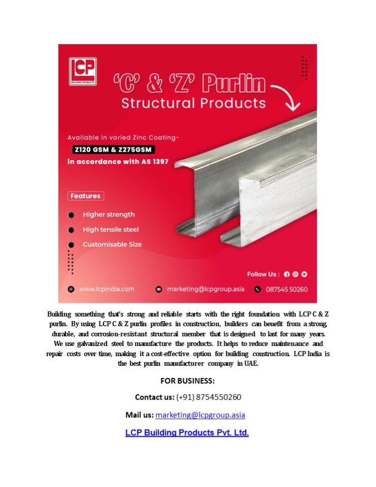 Metal purlin sheet in UAE