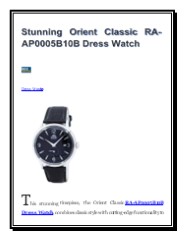 Stunning Orient Classic RA-AP0005B10B Dress Watch