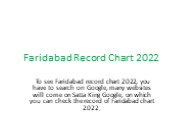 Faridabad Record Chart 2022
