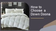 How to Choose a Down Doona