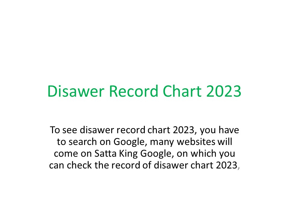 Disawer Record Chart 2023