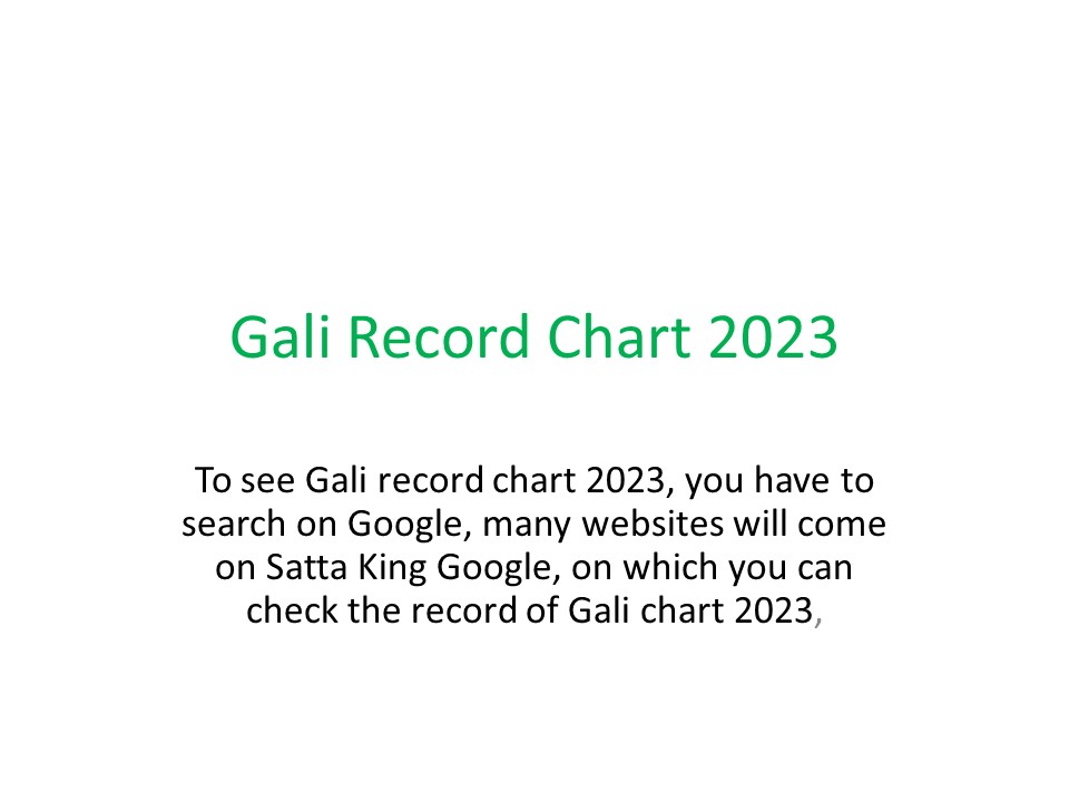 Gali Record Chart 2023