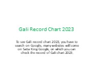 Gali Record Chart 2023