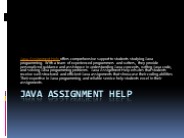 JAVA ASSIGNMENT HELP