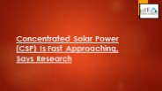 Concentrated Solar Power (CSP) market