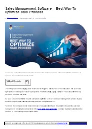 Sales Management Software – Best Way To Optimize Sale Process