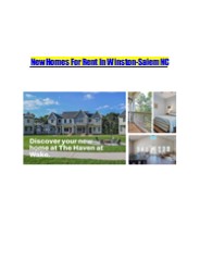 New Homes For Rent In Winston-Salem NC