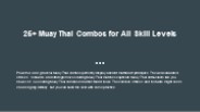 25+ Muay Thai Combos for All Skill Levels