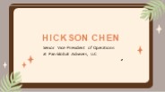 Hickson Chen - Known For Developing Business Plans