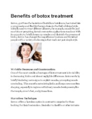Benefits Of Botox Treatment