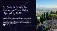 10 Simple Steps to Enhance Your Italian Speaking Skills