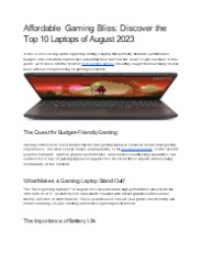 Best Gaming And work Laptop august 2023