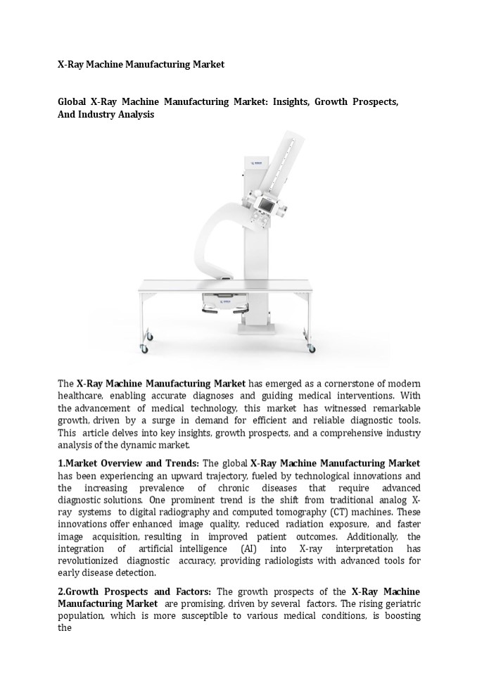 X-Ray Machine Manufacturing Market (1)