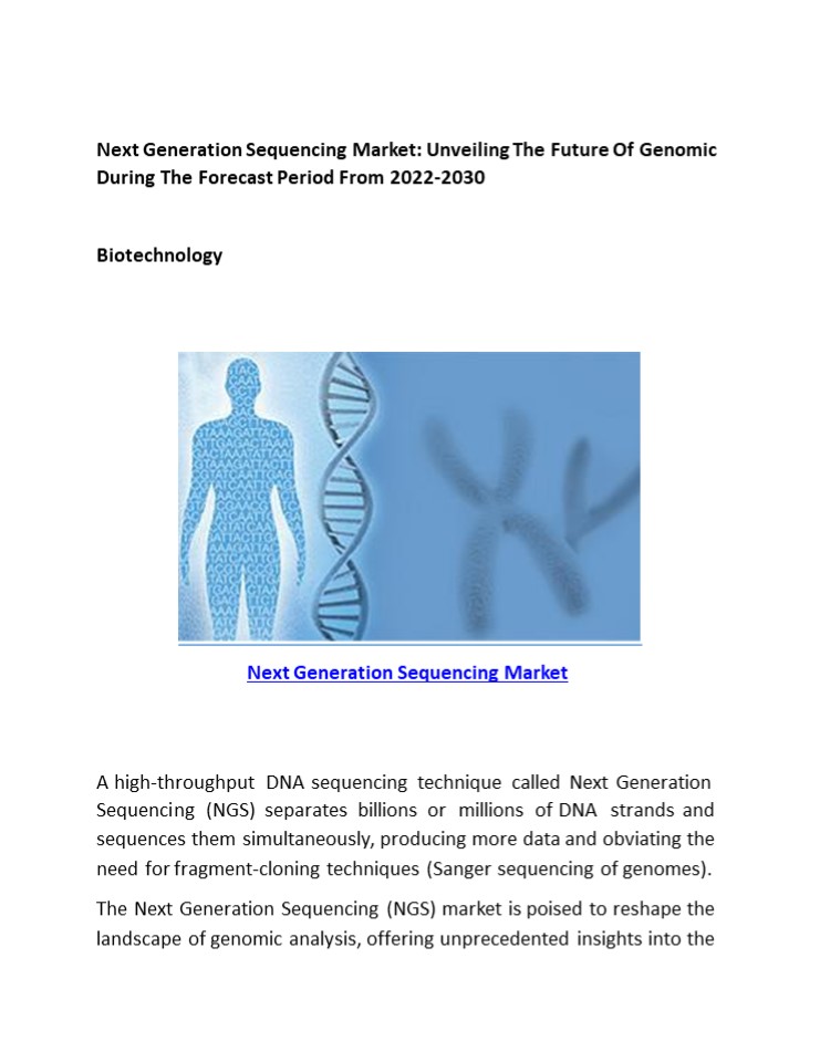 Next Generation Sequencing Market
