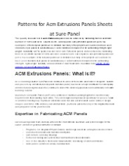Patterns for Acm Extrusions Panels Sheets at Sure-Panel
