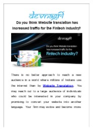 Do you think Website translation has increased traffic for the Fintech industry?