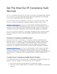 Get The Most Out Of Compliance Audit Services