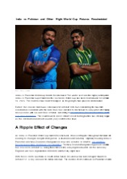 India vs Pakistan World Cup Match Rescheduled