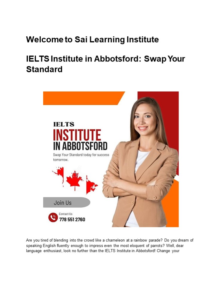 IELTS Institute in Abbotsford: Swap Your Standard