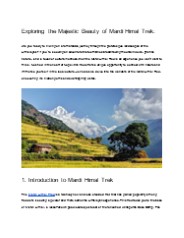 Mardi himal trek