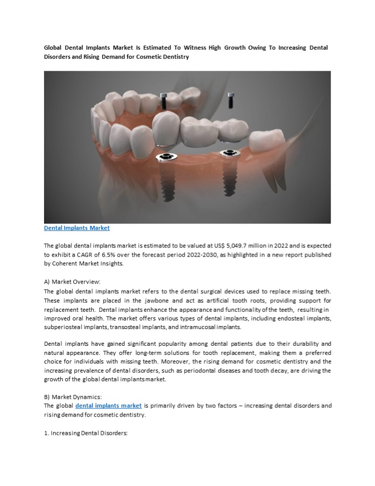 Dental Implants Market