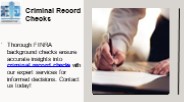 Criminal Record Checks