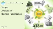 Syngas Analysis in Biomass Gasification Applications