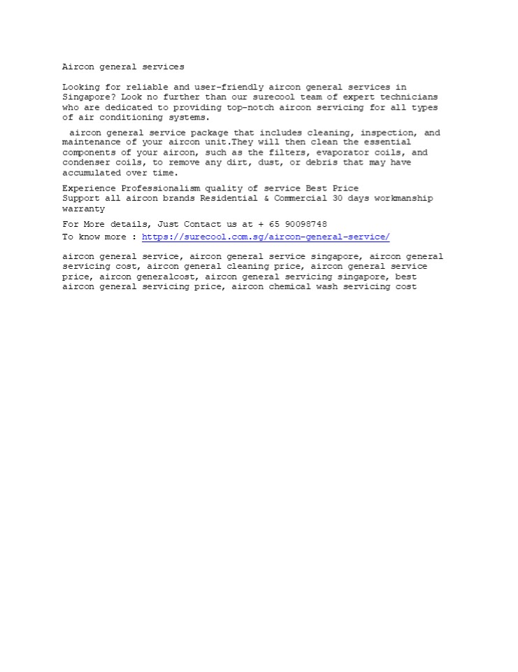 Aircon general services singapore