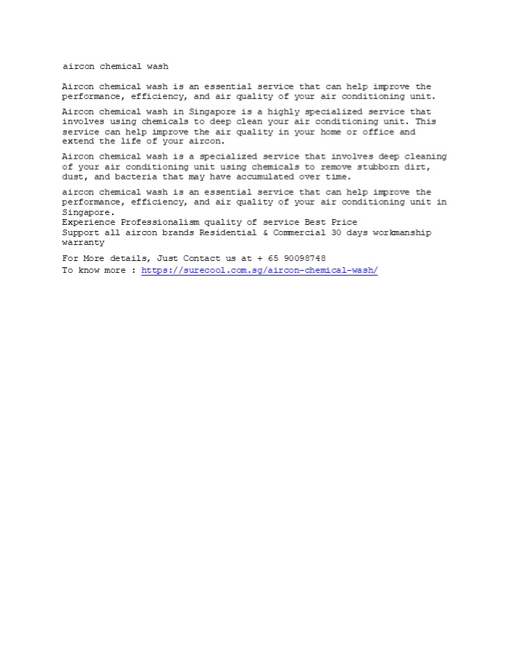 aircon chemical wash singapore