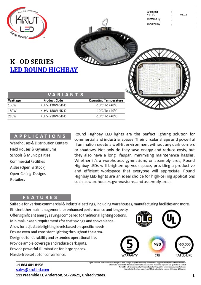 LED Round Highbay - KrutLED Wholeslaler
