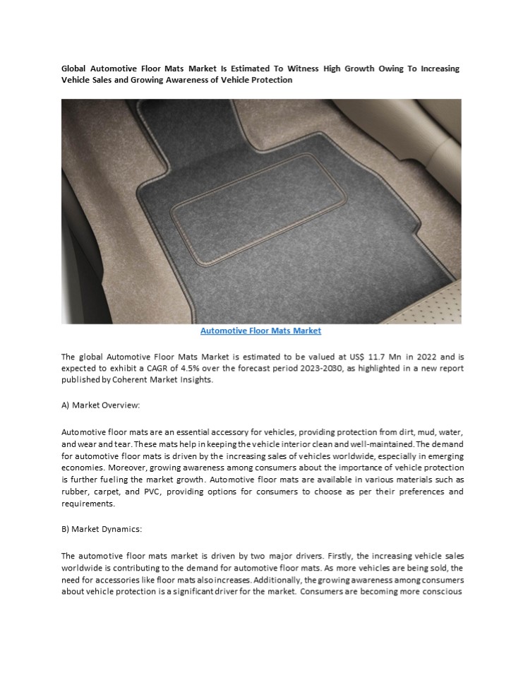 Automotive Floor Mats Market