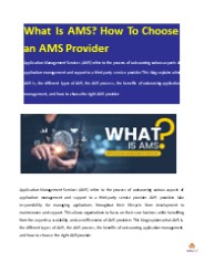 What Is AMS? Application Management Services Explained