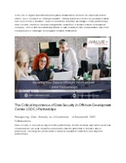 Data Protection on the High Seas: Navigating Offshore Development Center Partnerships