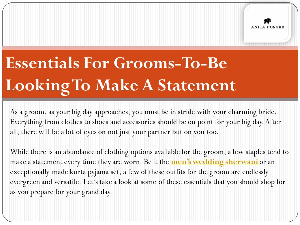 Essentials For Grooms-To-Be Looking To Make A Statement
