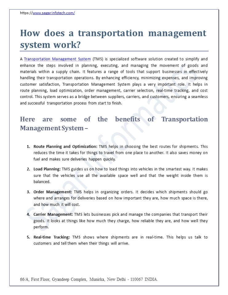 How does a transportation management system work?