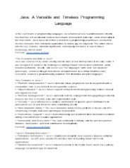 Java_ A Versatile and Timeless Programming Language