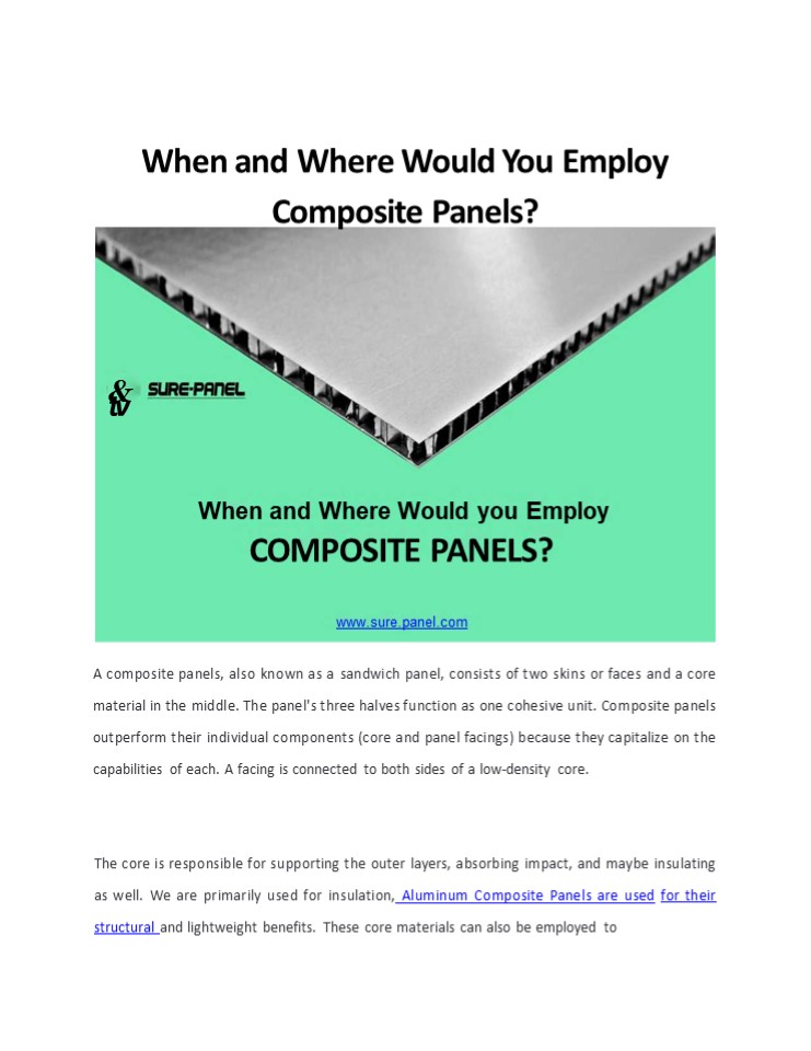 When and Where Would you Employ Composite Panels?