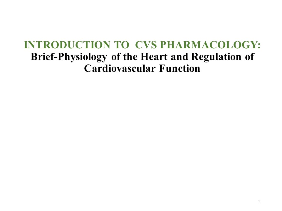 CVS Pharmacology