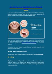 Get Whitening Teeth At Home In Natural Ways