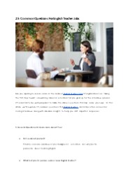English Teacher Jobs- 25 Common Interview Questions